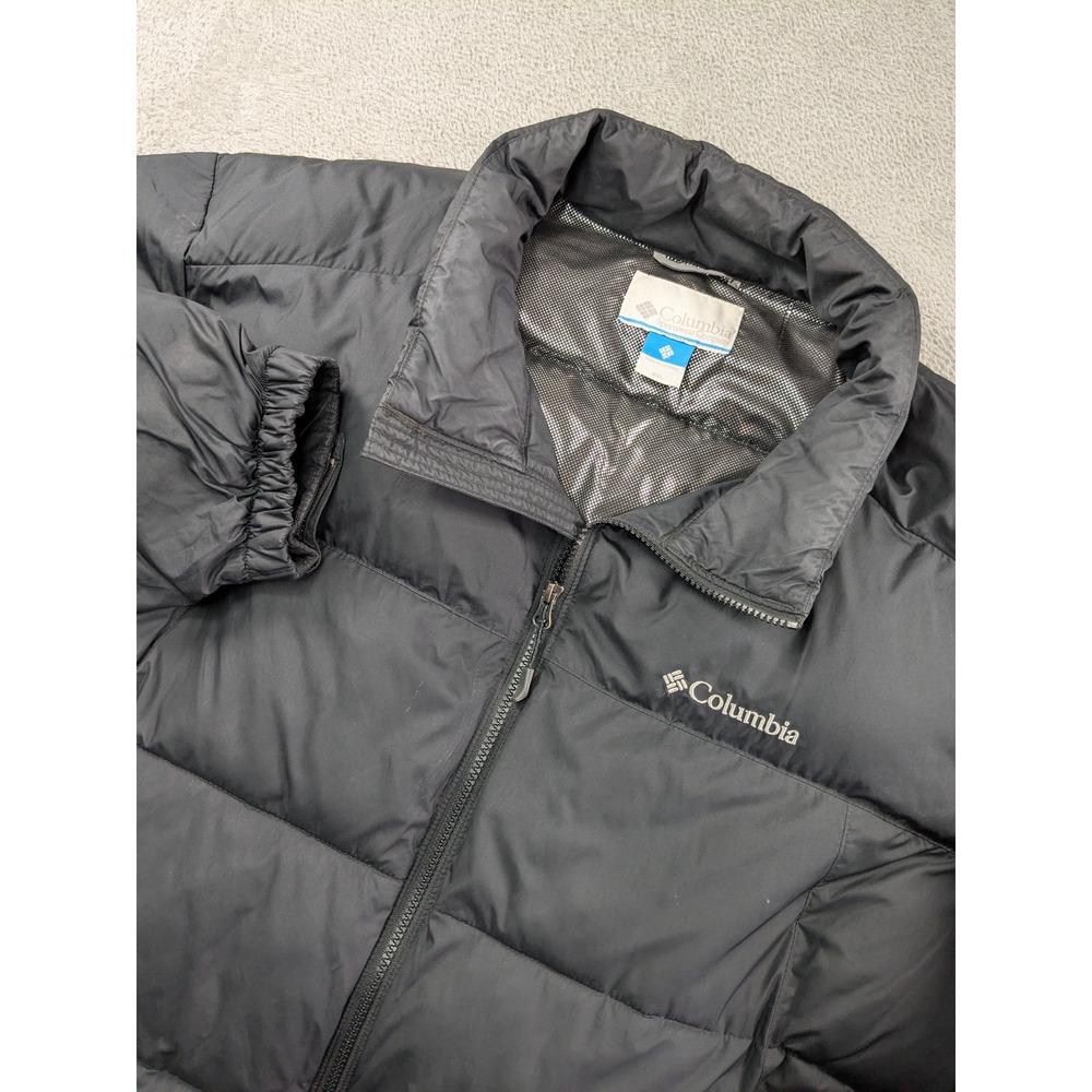Columbia Mens Omni-Heat Puffer Jacket Black Quilted Insulated Winter Coat XXL